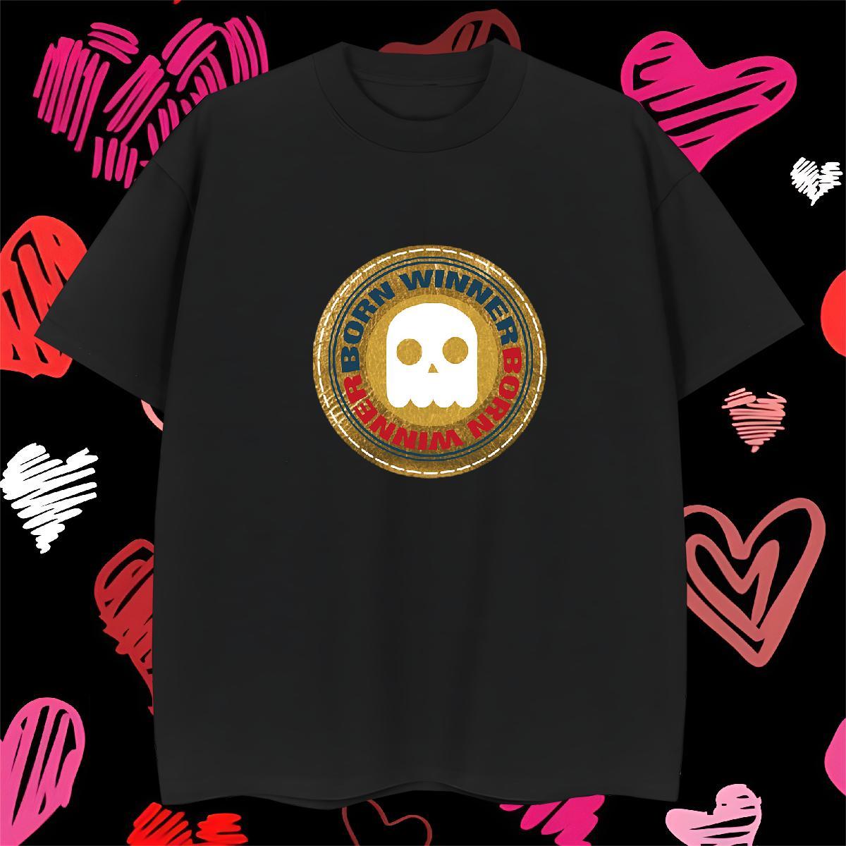 Popular T Shirts Men 230g Pure Cotton skull Daily Wear Custom Anime Breathable Short Sleeve Couples T Shirts 2024 Summer Tshirts