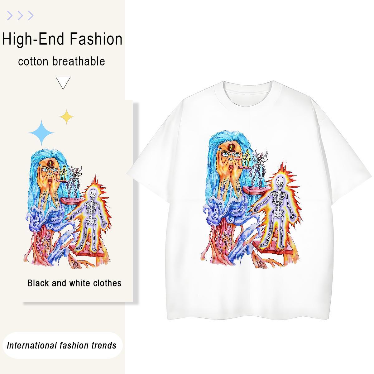 Unisex Women Tees 230g 100% Cotton women Sport T-Shirts Breathable Soft Black Oversized Clothes