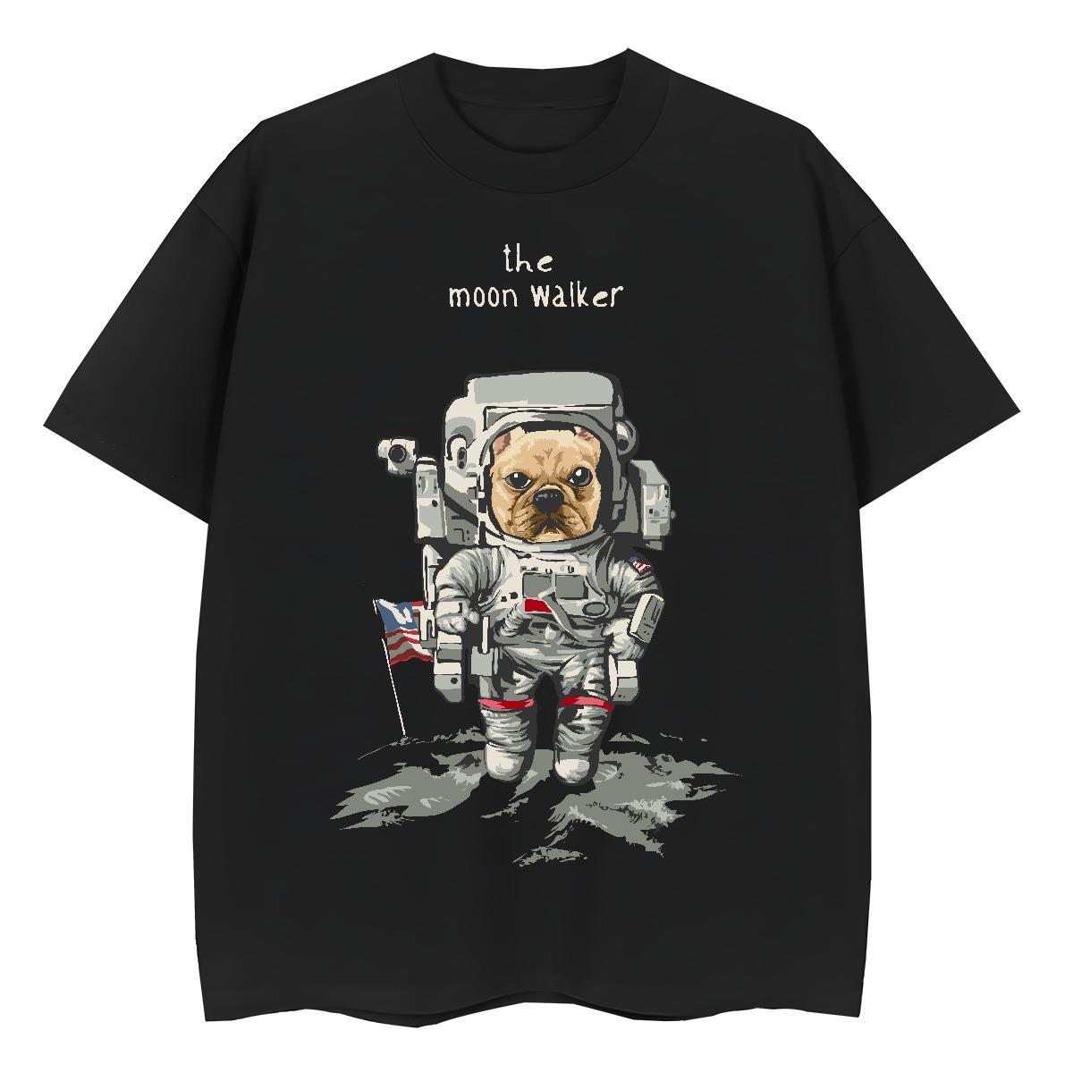 Wholesale Women Tshirts 100% Cotton 230g cosmonaut Street Casual Women T Shirts O-Neck Short Sleeve Custom Printed Clothings
