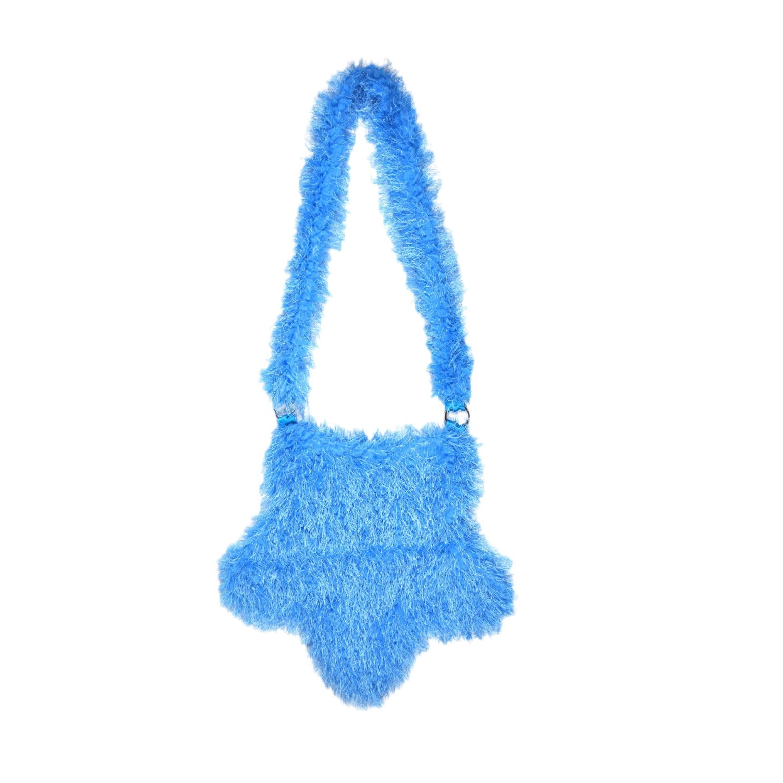 Plush bag women's tassel kapok flower cute pentagonal star pearl chain shoulder bag