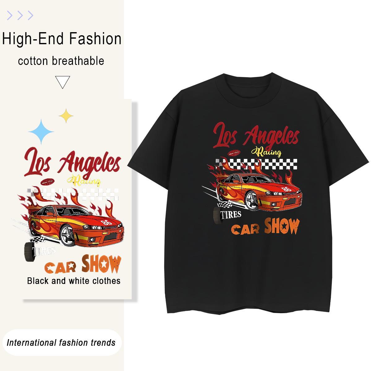 Free Shipping Tshirts car Daily Outfit 230g 100% Cotton Tops Tees Pure Cotton High Quality Mens T Shirts Plus Size Custom