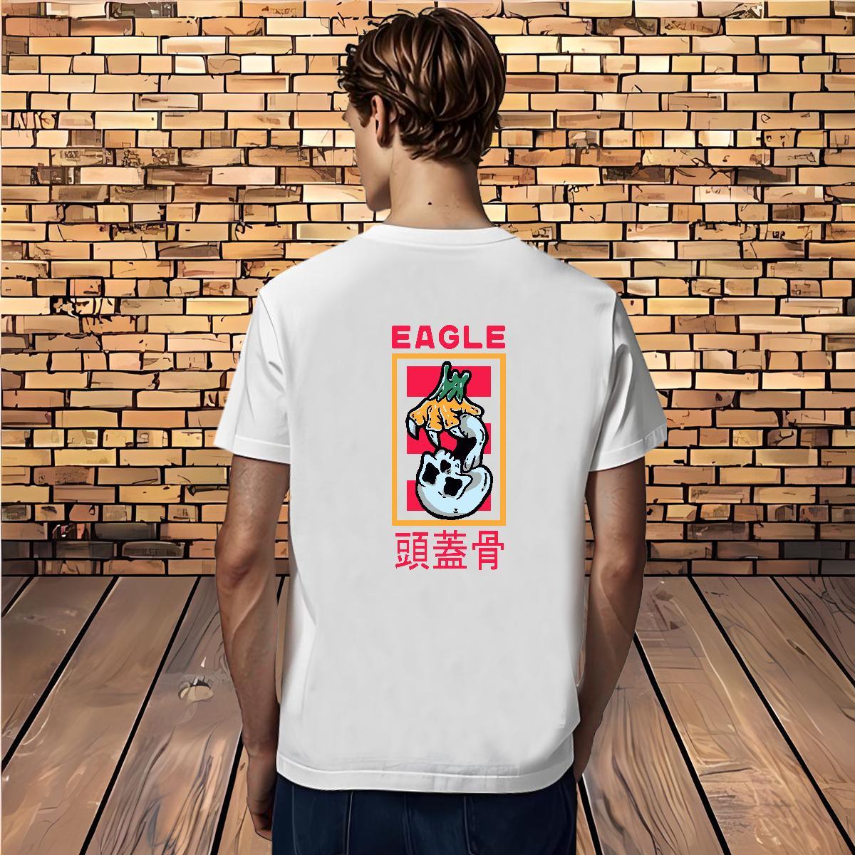 Brand T shirt 230g Cotton skull Anime Printing Street Oversized 4XL Round Neck Short Sleeve Men Tees 2024 New Tops Tees