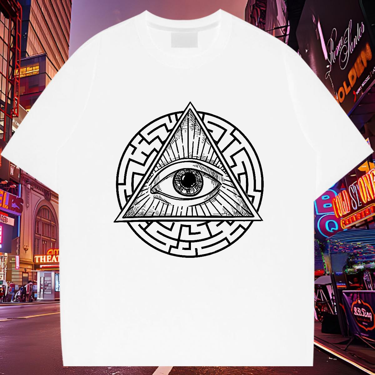 Cool Design Man T Shirts 100% Cotton 230g eye of the devil Home Outdoor Skull Breathable Short Sleeve Tshirt for Man Woman Designer Clothings
