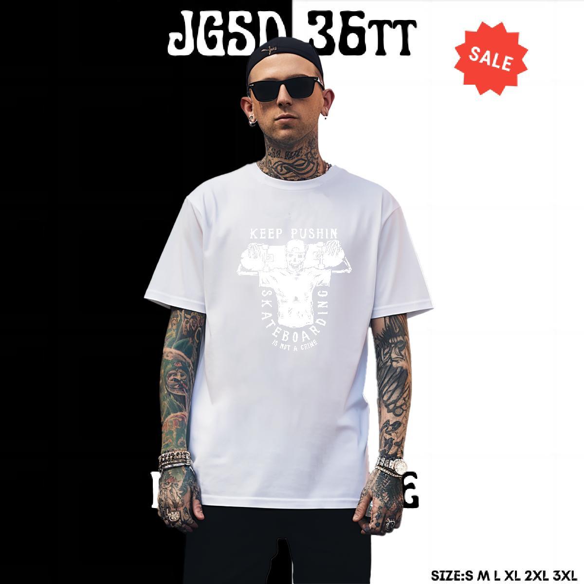 Wholesale T Shirt For Man 100% Cotton 230g skull Hip Hop DIY Breathable Short Sleeve Men Tops Tees DIY Customized Tshirts