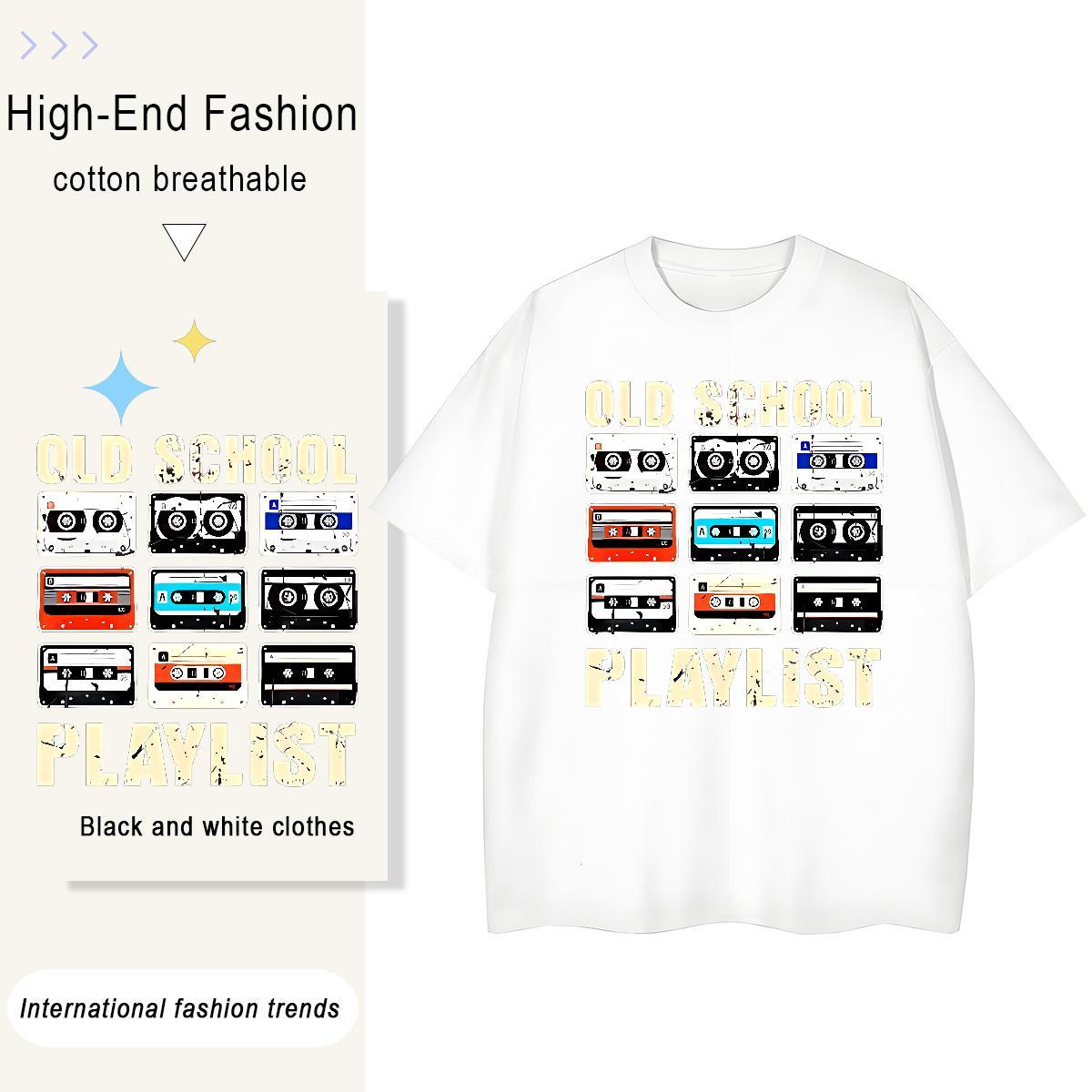 Casual New Couples T Shirts radio Spring Summer 230g Pure Cotton Polos Crew Neck Breathable Cool Design Man T Shirts Custom Big Size