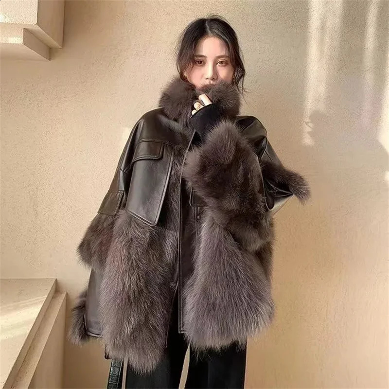 selling womens fur coat winter loose Korean version fashionable fox thick Haining highend 240824