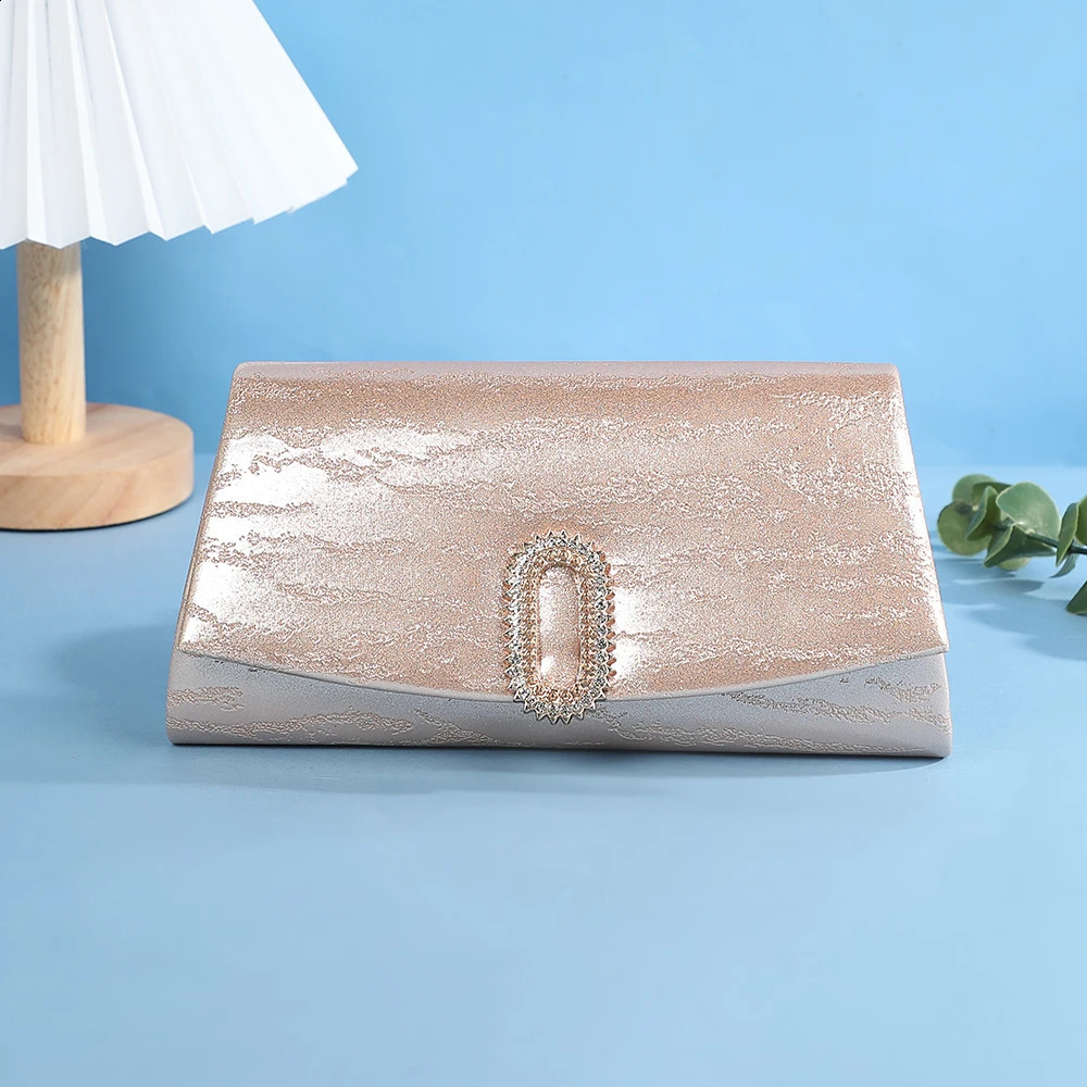 Handbag Women Party Wedding Clutch Evening Bag Fashion Leather Purse Lady Crystal envelop n chain bag 240824Z