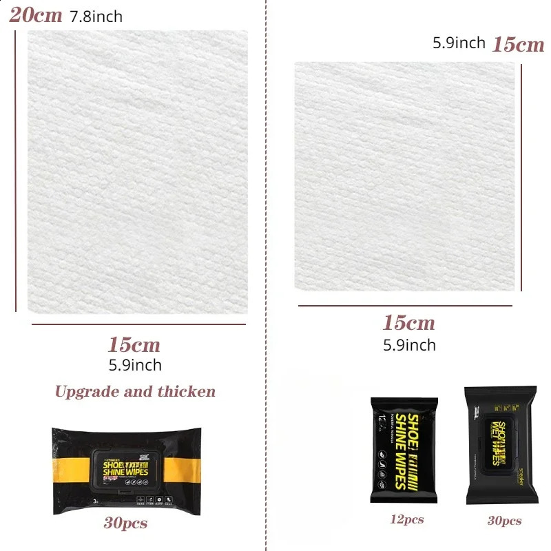 60pcs5 bags disposable shoe cleaning wipes travel portable dust removal shine manual tool 240824