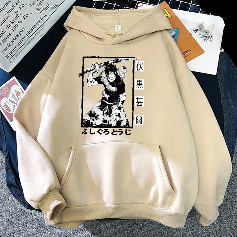 Anime Fushiguro Toji Print Hooded Fashion Women Sweatshirt Long Sleeve Casual Tops Harajuku Sweatshirt 240824