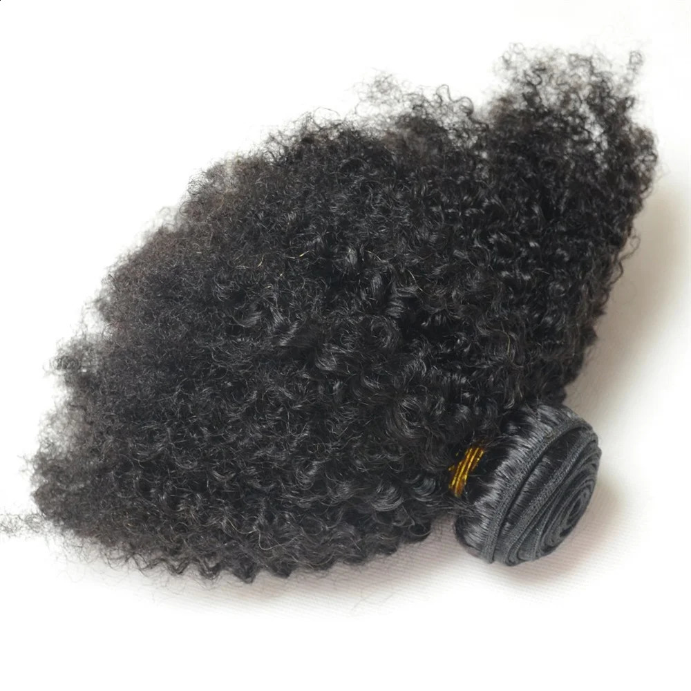 African Twisted Curled Human Hair Bundle Brazilian Velvet Natural Fluffy American Knitted Cheveux Loose 240801