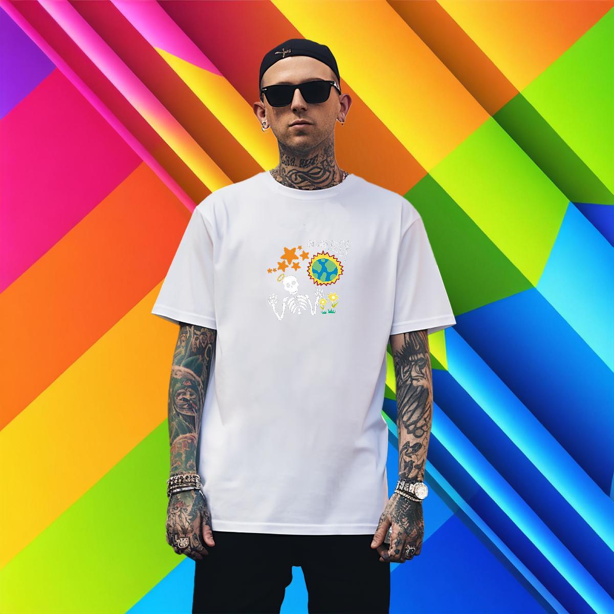 Unisex T-Shirts 230g 100% Cotton flower Sports Casual Custom Cartoon Breathable Short Sleeve Mens Tshirts Classic Top Tees