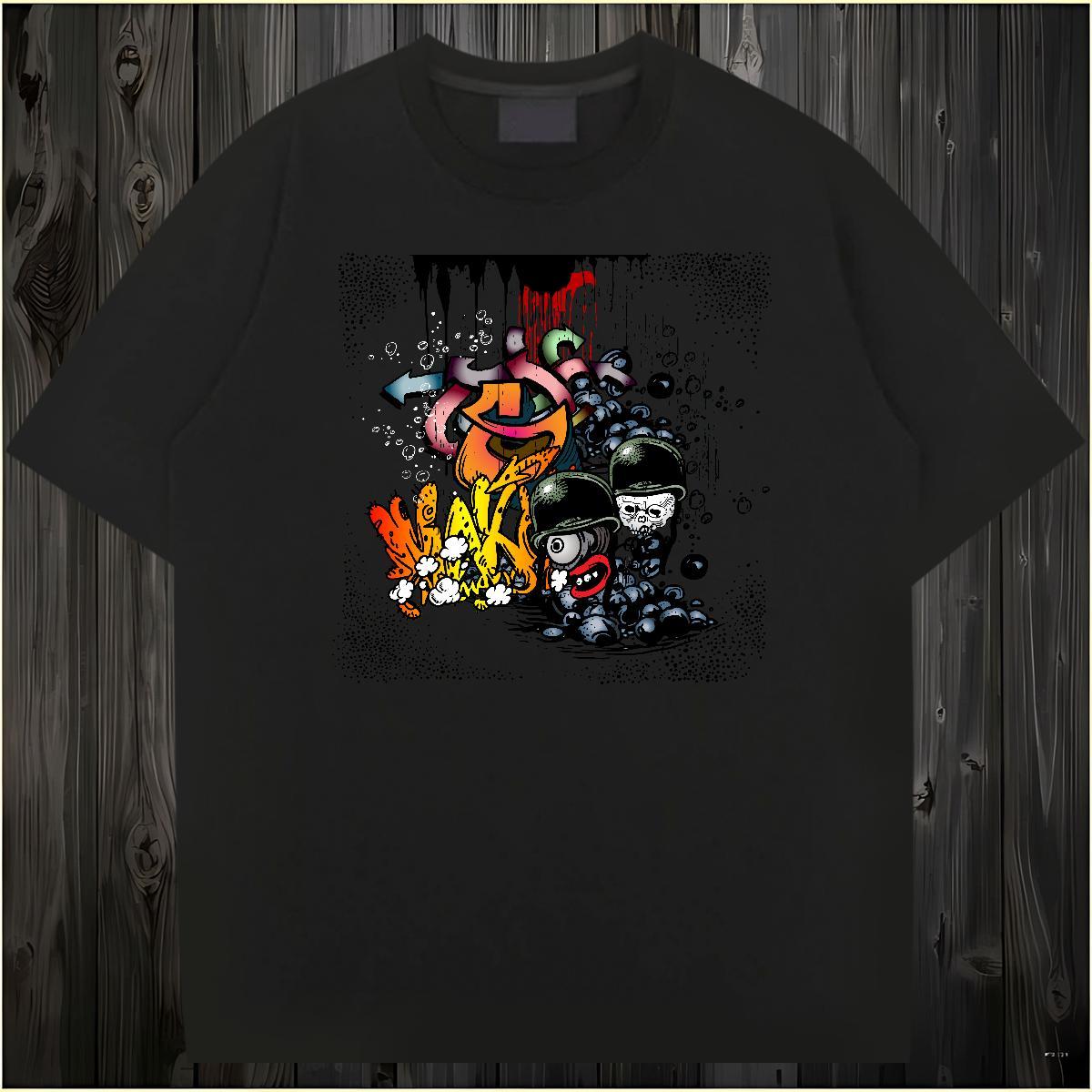 TOP Quality T-Shirts for Men 230g 100% Cotton skull Sport Custom Big Size O Neck Short Sleeves Tshirt for Man Woman Fashion Designer Tees