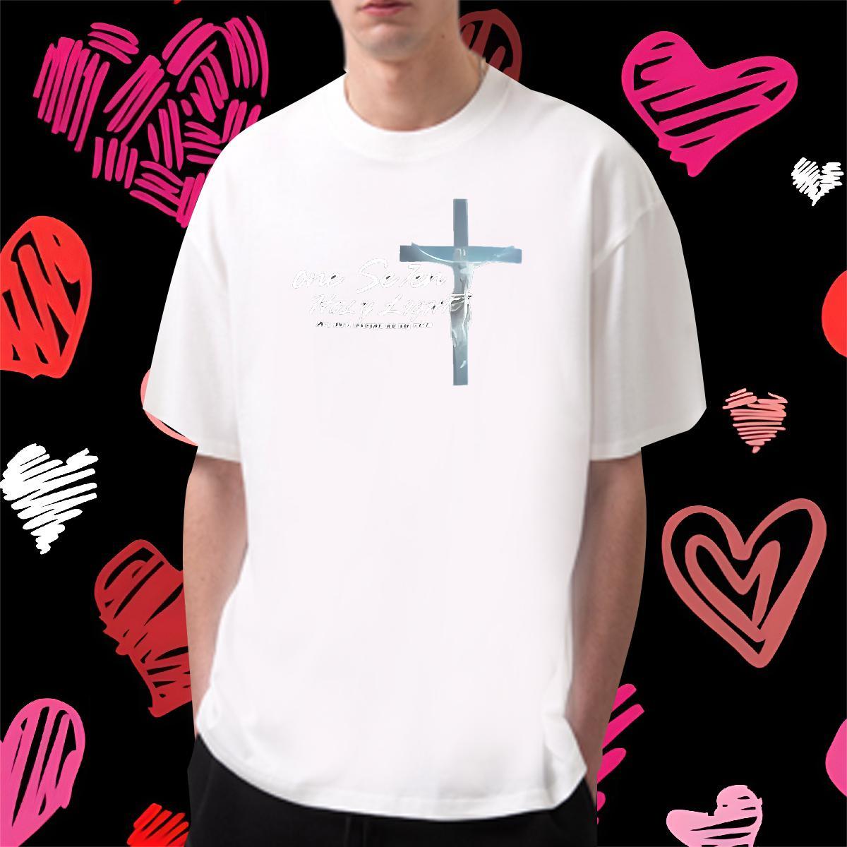 Soft Men T Shirts 100% Cotton 230g Religion Street wear Hip Hop DIY Printed Breathable Crew Neck Tshirts Fashion Designer Polos
