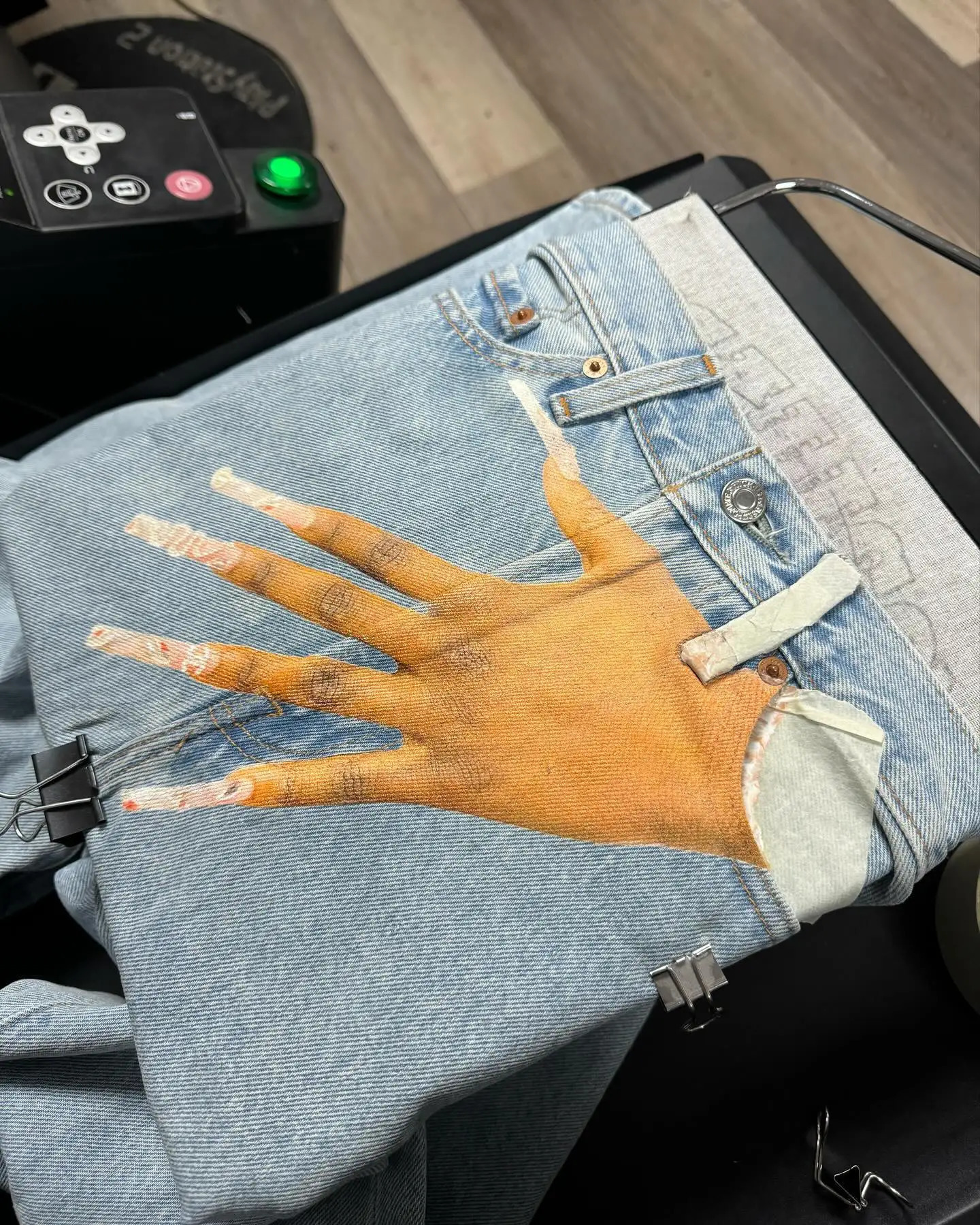 Y2k Gothic Hip Hop Palm Print Baggy Jeans Harajuku Fashion Men Women Streetwear High Waist Denim Pants Vintage Straight Trousers 240824