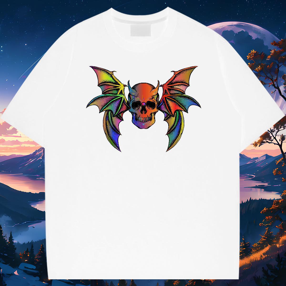 Cool Design T Shirts Men 230g Pure Cotton skull Casual Beach Custom Printed Breathable Short Sleeve Mens Tshirts 2024 Designer Polos