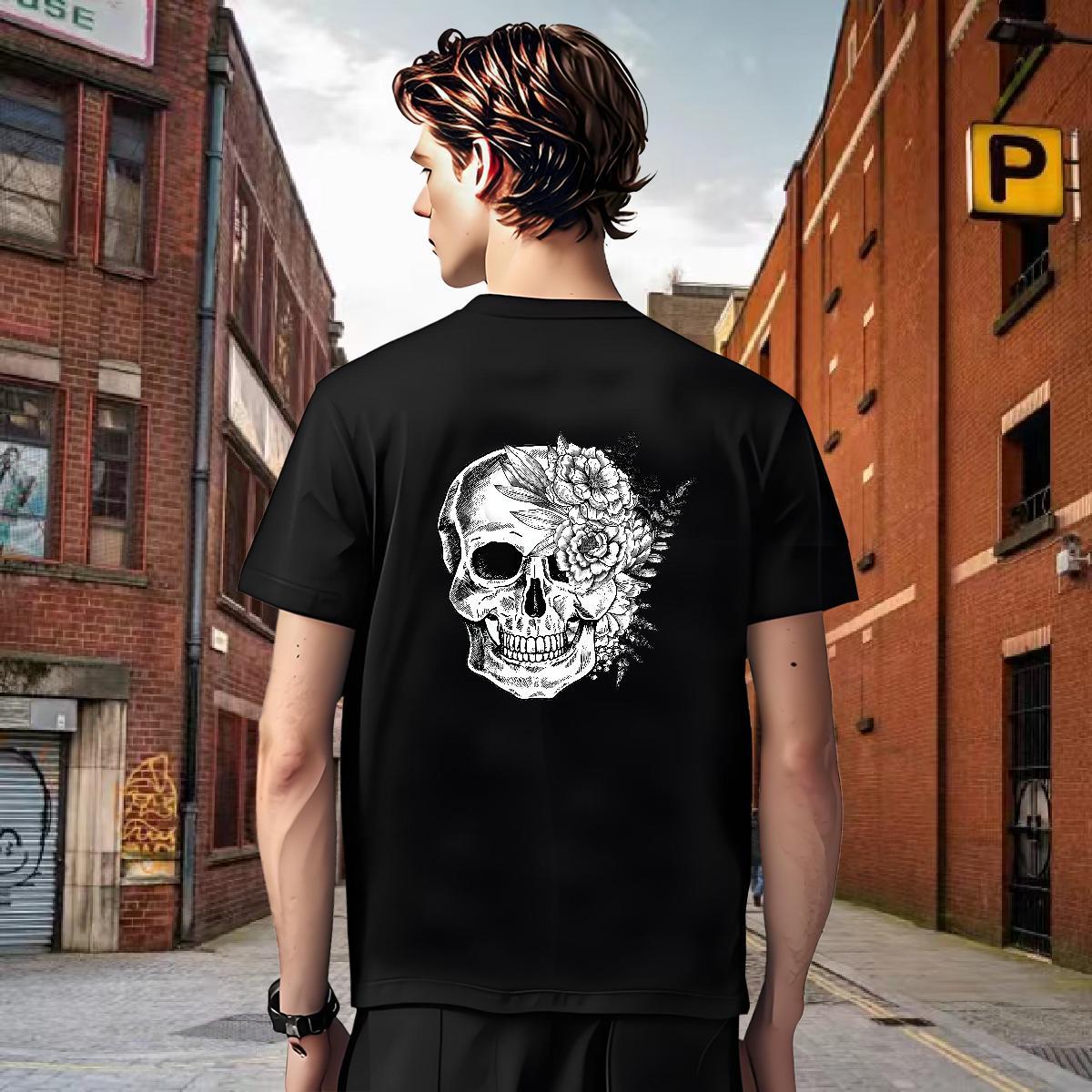 Cool Design T shirt 230g Cotton skull Sport Oversized 3XL 4XL Breathable Crew Neck Mens Tshirts New Arrival Top Tees