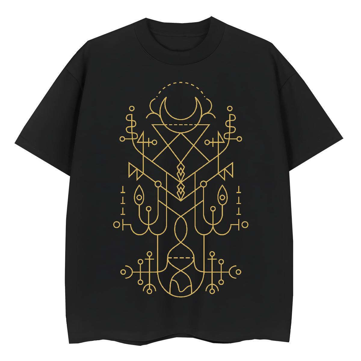 Female Tshirt for Man Woman 230g Cotton Geometric line Casual Beach T Shirts Women Round Neck Short Sleeve Plus Size Cartoon Clothings