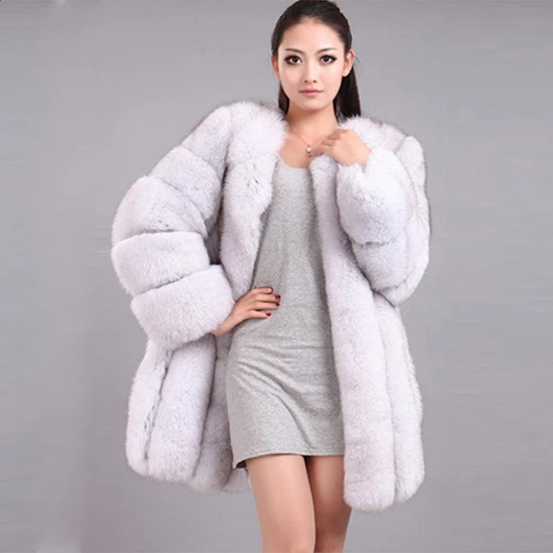 HJQJLS Winter Womens Long Artificial Fur Coat Camouflage Thick Warm Fluffy Leather Jacket 240824