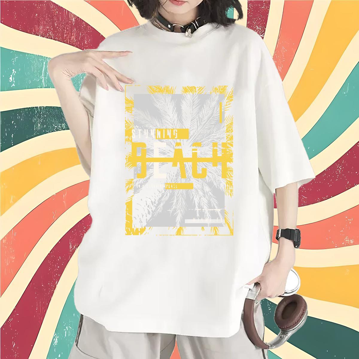 Unisex Tshirt for Man Woman 230g Pure Cotton painting Sports Street Wear T shirt Round Neck Short Sleeve Cartoon Printing L-4XL Tees