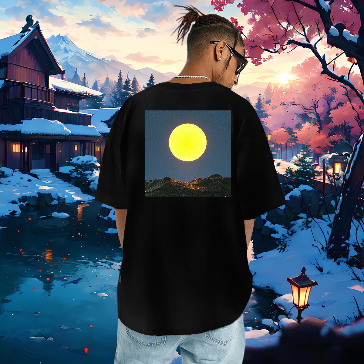 Loose Fit T-Shirts 230g 100% Cotton sky Outdoor Skull Pure Cotton Men Clothes T-Shirt DIY Customized Tees Shirts