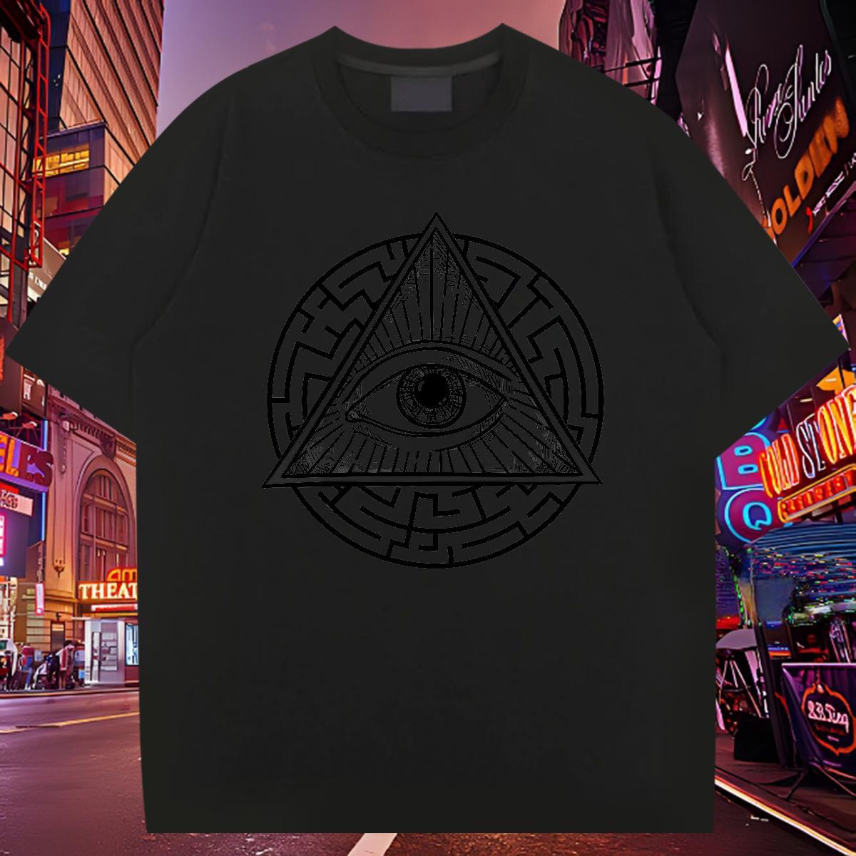 Cool Design Man T Shirts 100% Cotton 230g eye of the devil Home Outdoor Skull Breathable Short Sleeve Tshirt for Man Woman Designer Clothings