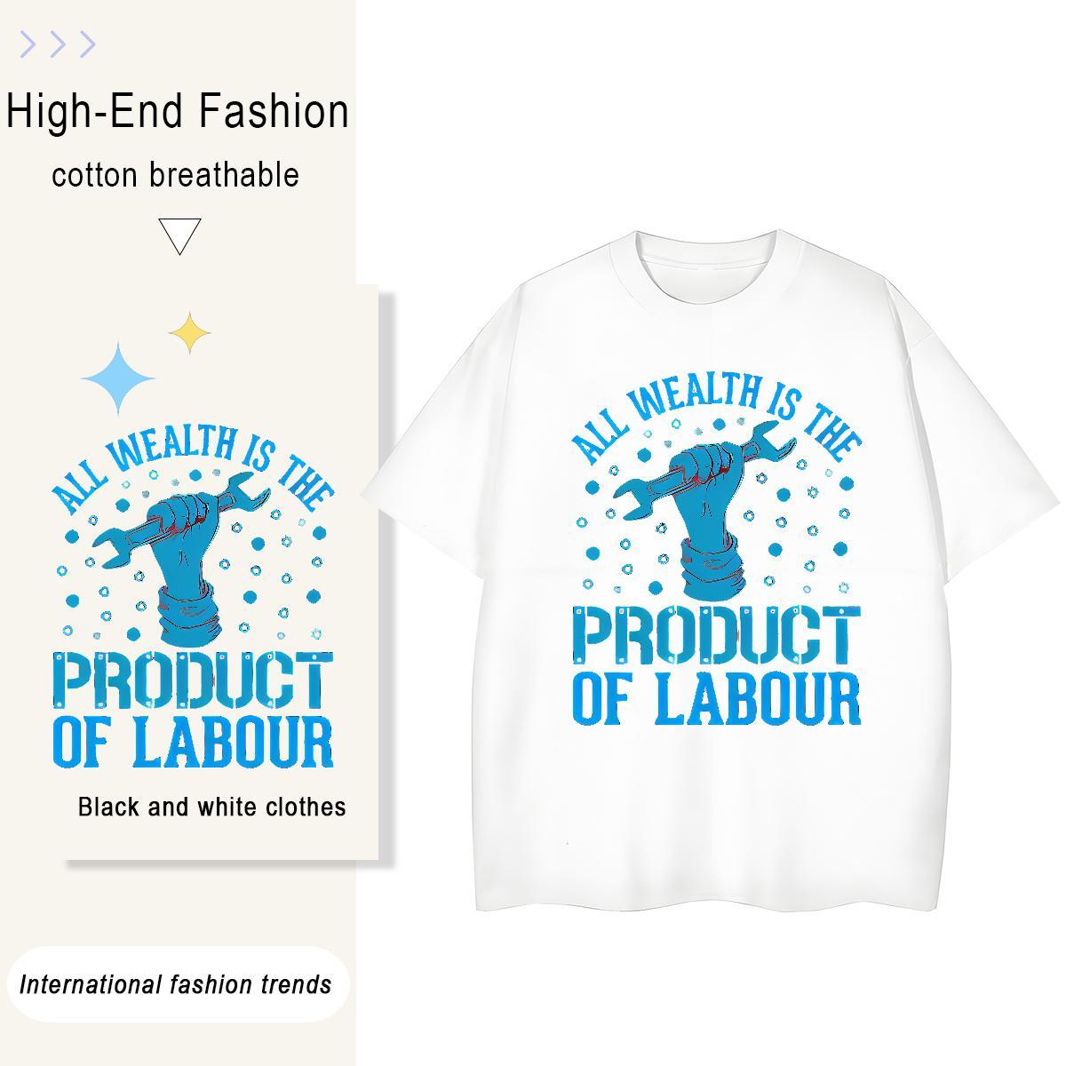 Female Couples T Shirts 230g Pure Cotton letter Summer Casual T shirt Short Sleeve O-Neck Customized Print Tops