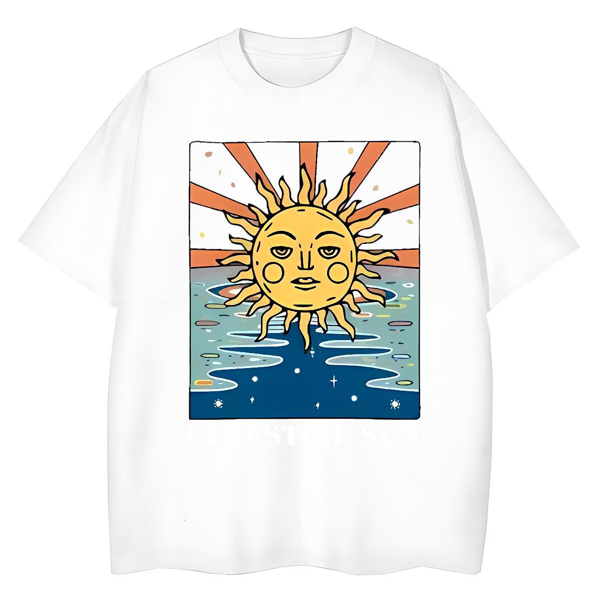 DIY Men Tops Tees sea Anime Printing Street 230g Pure Cotton Tops Shirt O Neck Short Sleeves Soft T-Shirts for Men Oversized