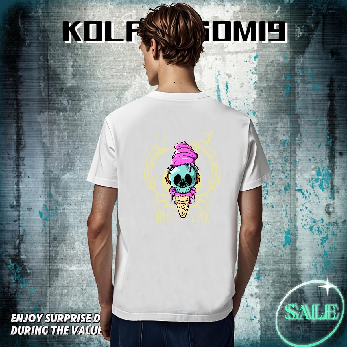 Popular T-Shirts 230g Cotton skull Casual Daily Wear DIY Anime O-Neck Short Sleeve Men Tops Tees 2024 Polos
