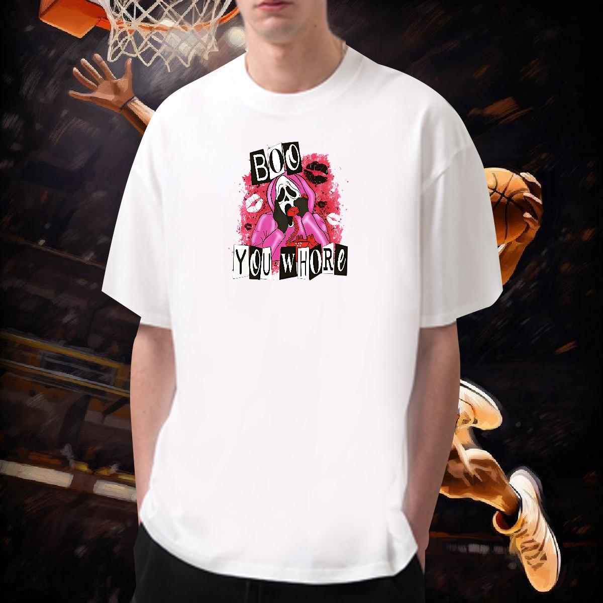 Brand T Shirt For Man 230g Pure Cotton skull Beach Custom Print Oversized Short Sleeve O-Neck Couples T Shirts 2024 New Clothes