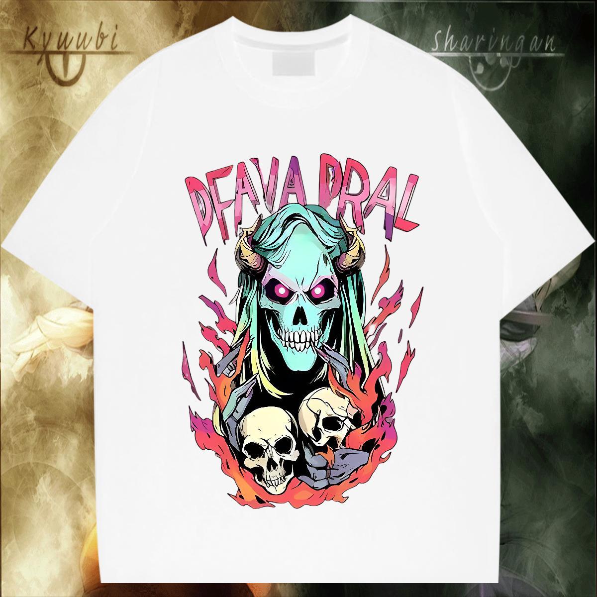 Loose Fit T-Shirts 230g Pure Cotton skull Casual Daily Wear Graphic Breathable Short Sleeve Tshirt for Man Woman Fashion Designer Tops