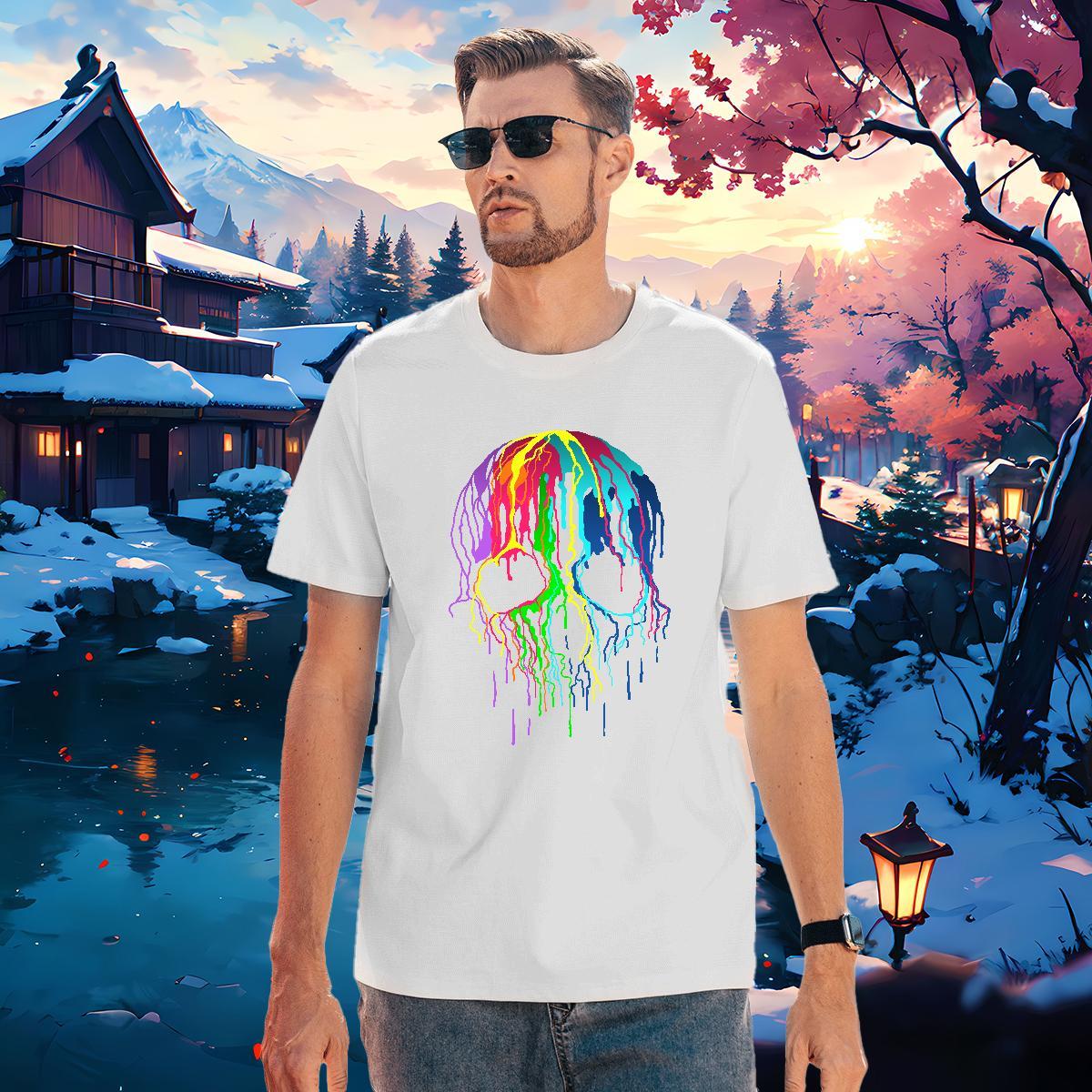 Designer T-Shirts 100% Cotton 230g skull Sports Casual DIY Printed Breathable Crew Neck Men Clothes T-Shirt Wholesale Tshirts