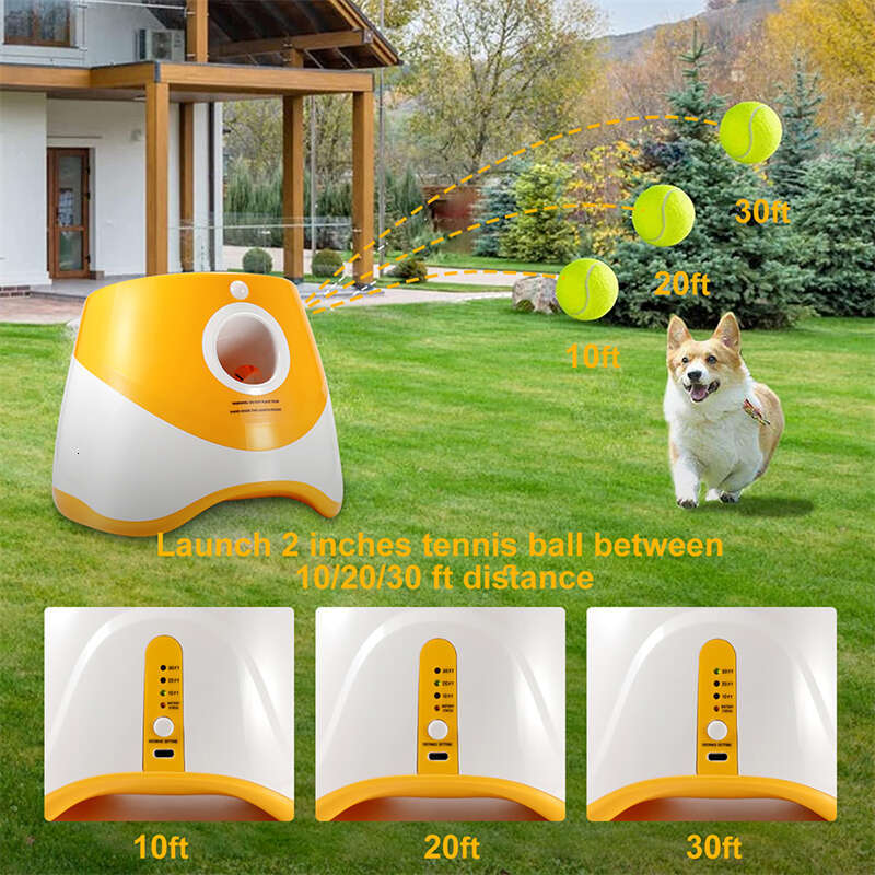 Dog Launcher Automatic Pet Dogs Chase Toy Mini Tennis Throwing Pill hine Fun Interactive Throw Rechargable Catapult