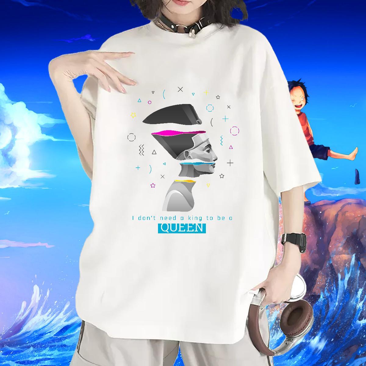 Popular Couples T Shirts 230g Pure Cotton painting Spring Summer T Shirt For Woman O-Neck Short Sleeve Custom Print Oversized Top Tees