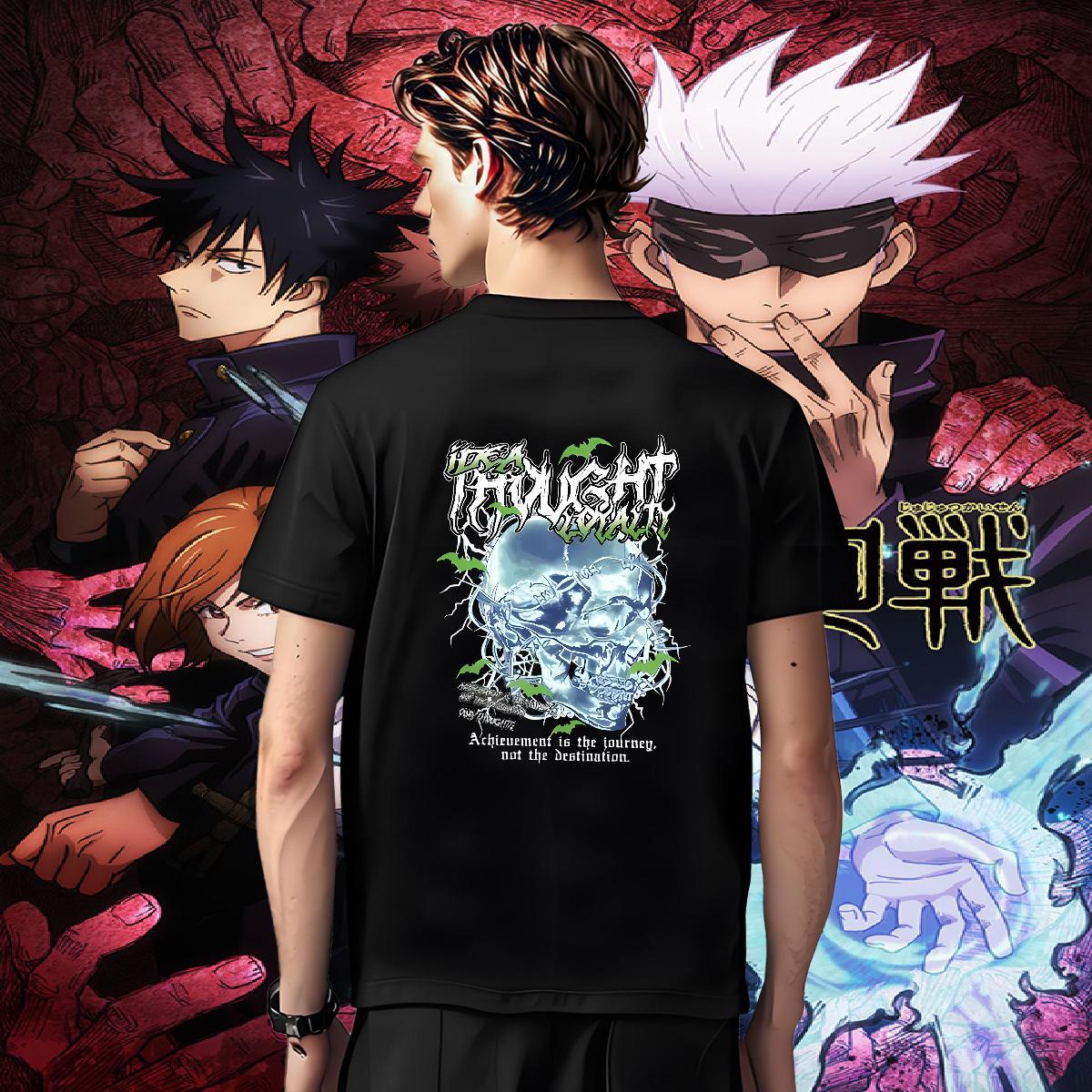 Classic Men T Shirts 100% Cotton 230g skull Home Outdoor Anime Breathable Short Sleeve Couples T Shirts 2024 DIY Clothings