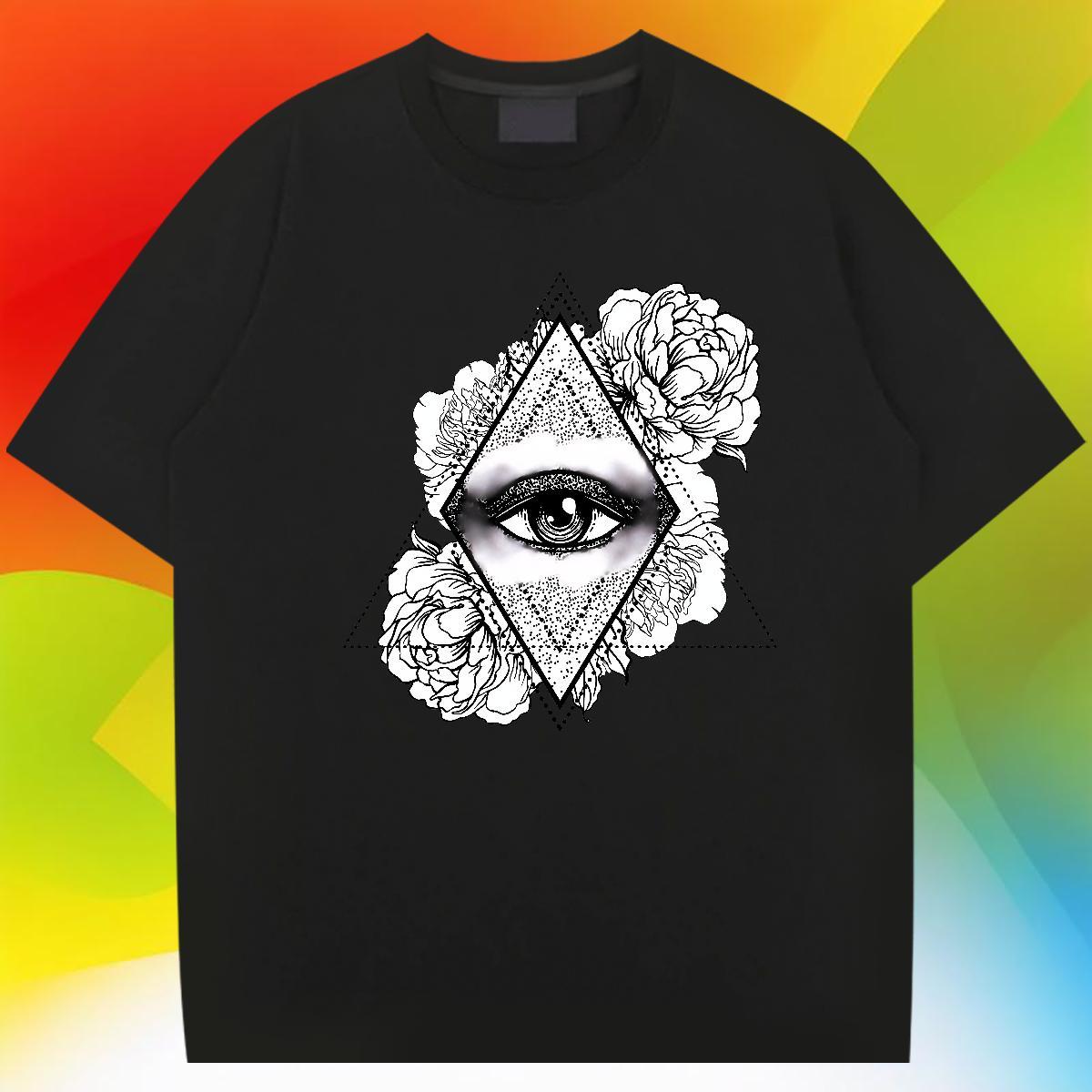Brand T Shirts Men 230g Cotton eye of the devil Outdoor Plus Size Cartoon O-Neck Short Sleeve Men Tops Tees Stylist Clothes
