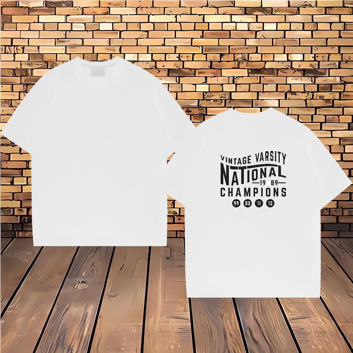 Classic Men T Shirts 230g Pure Cotton letter Daily Wear White Plus Size O Neck Short Sleeves Mens Tshirts Classic Casual Clothings