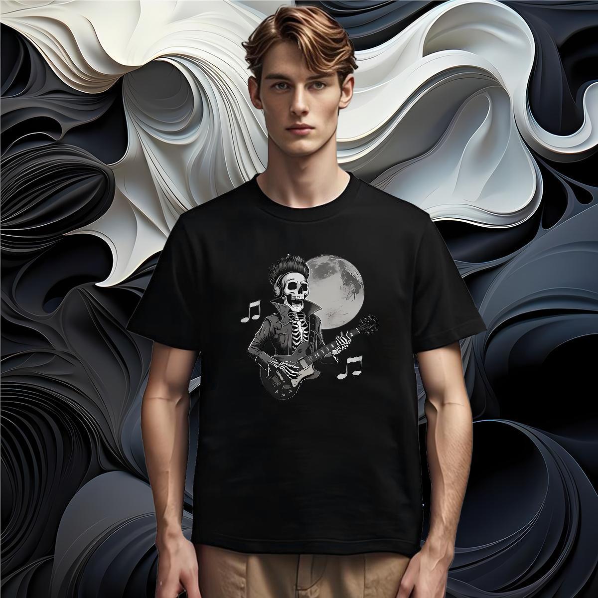 Popular T-Shirts 230g 100% Cotton guitar Sport Custom Anime Breathable Soft Mens Tshirts Fashion Tops
