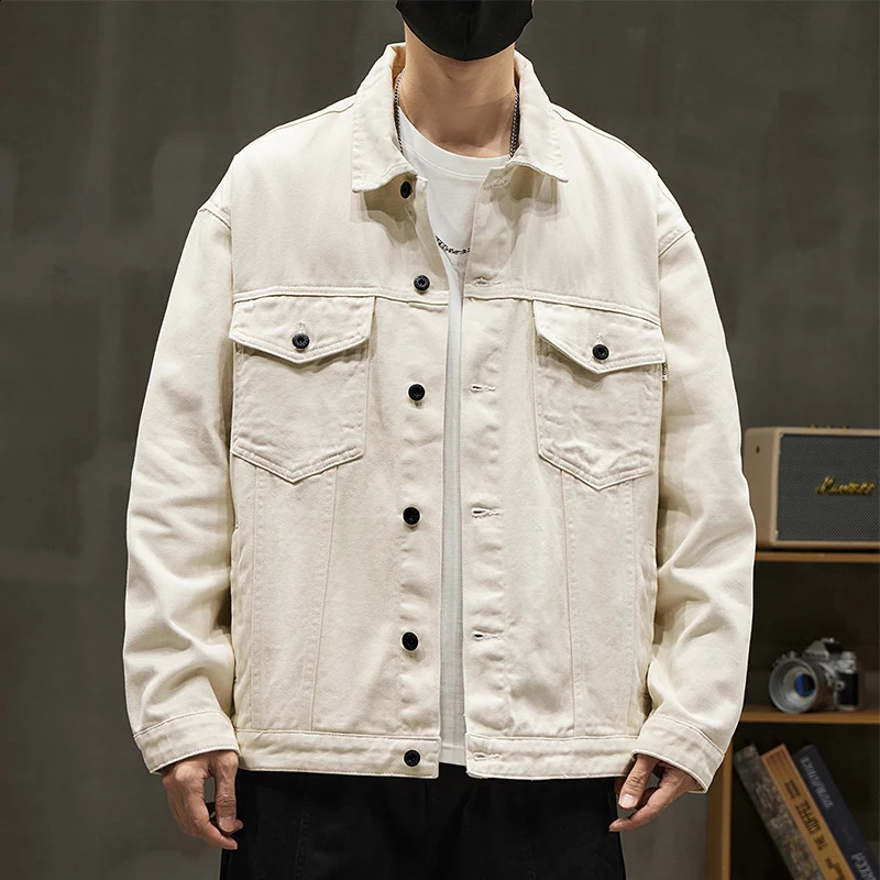 autumn mens clothing workwear jacket fashion street retro classic Japanese style fully matched casual denim 240921