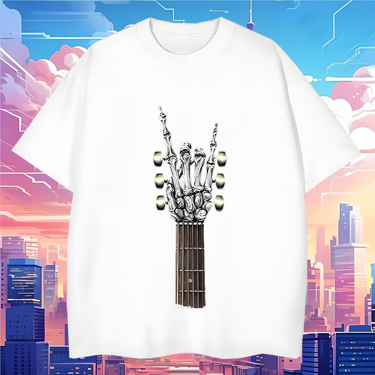 Wholesale Men T Shirts 230g Cotton skull Hip Hop Street Graphic Short Sleeve Soft Men Tops Tees Fashion Design Tee Shirt