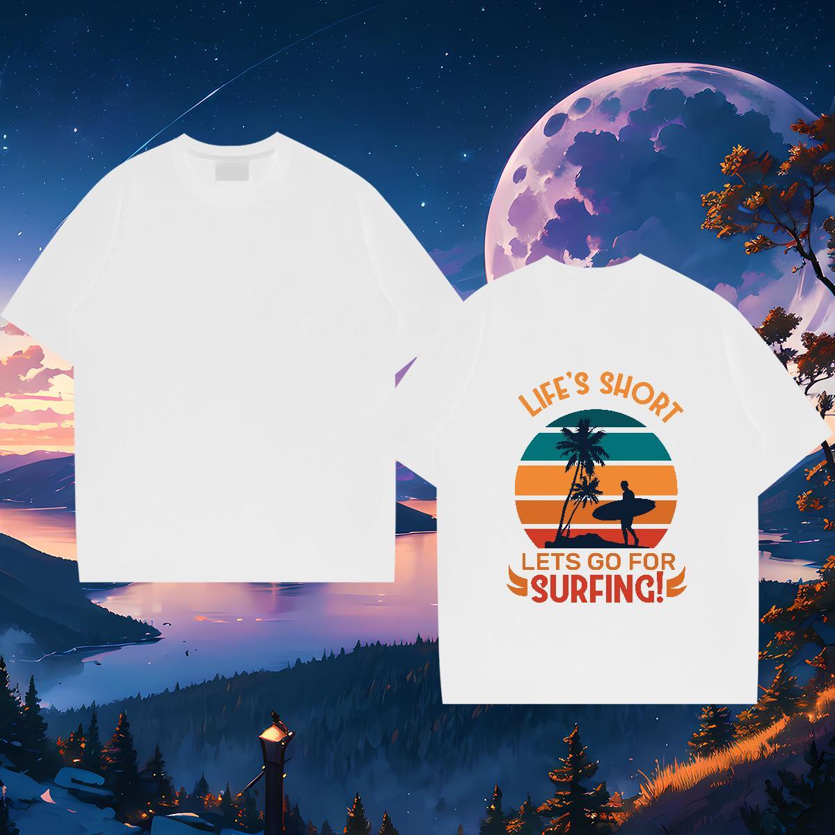 Wholesale Men T Shirts 230g 100% Cotton wave Street Casual Oversized 4XL Crew Neck Breathable Men Tshirts Designer Top Tees