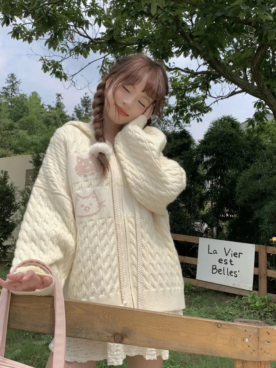 Japanese Anime Cats Kawaii Sweaters Oversized Cardigan Youth Women Students Knitwear Autumn Winter Jackets Coats Korean Trendy 240824