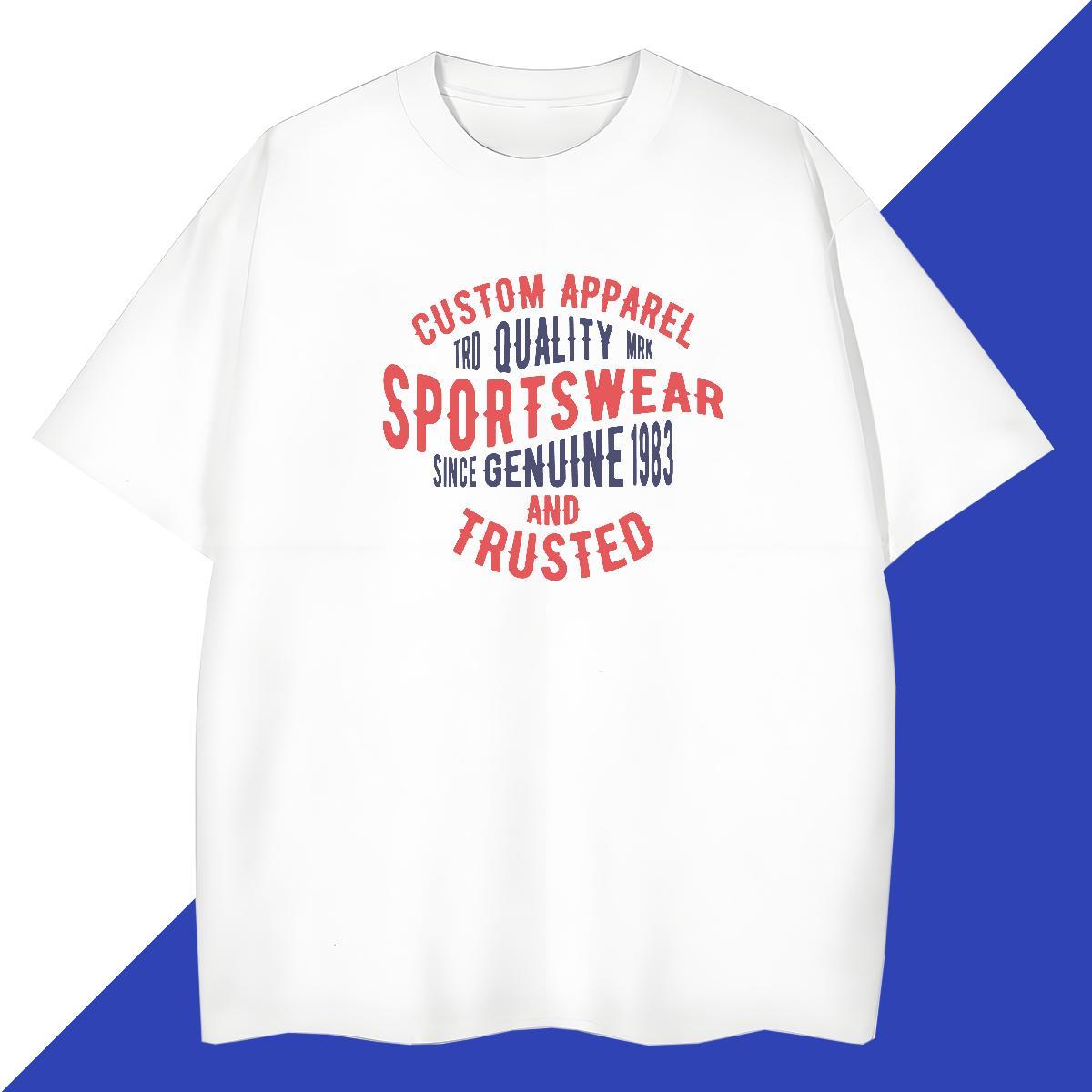 Soft T Shirts Men 230g Pure Cotton letter Street Customized Crew Neck Tshirts Fashion Design Polos