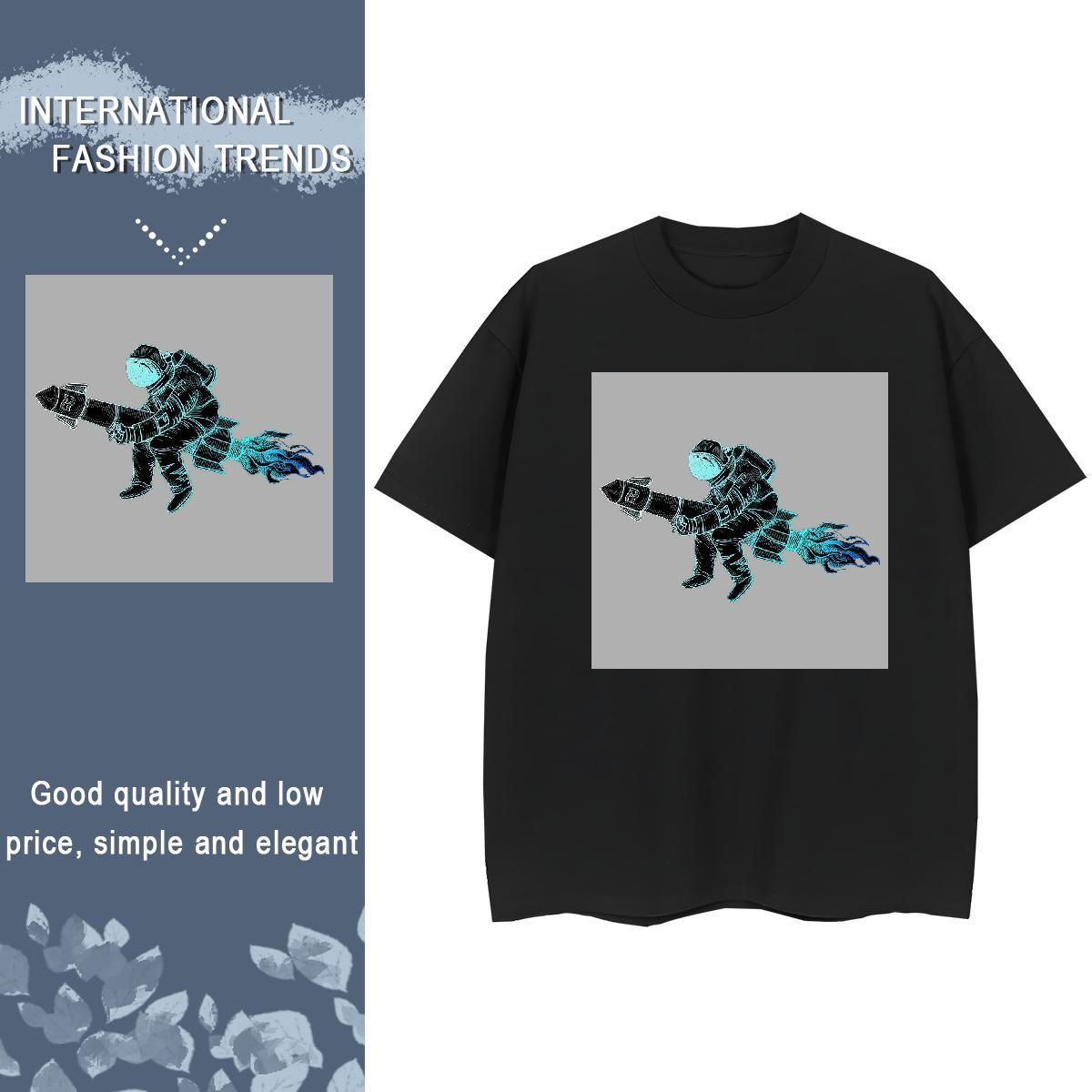 Loose Unisex Tshirts 230g Pure Cotton universe Daily Wear T-Shirts for Women Short sleeve Soft Custom Print Oversized Tee Shirt