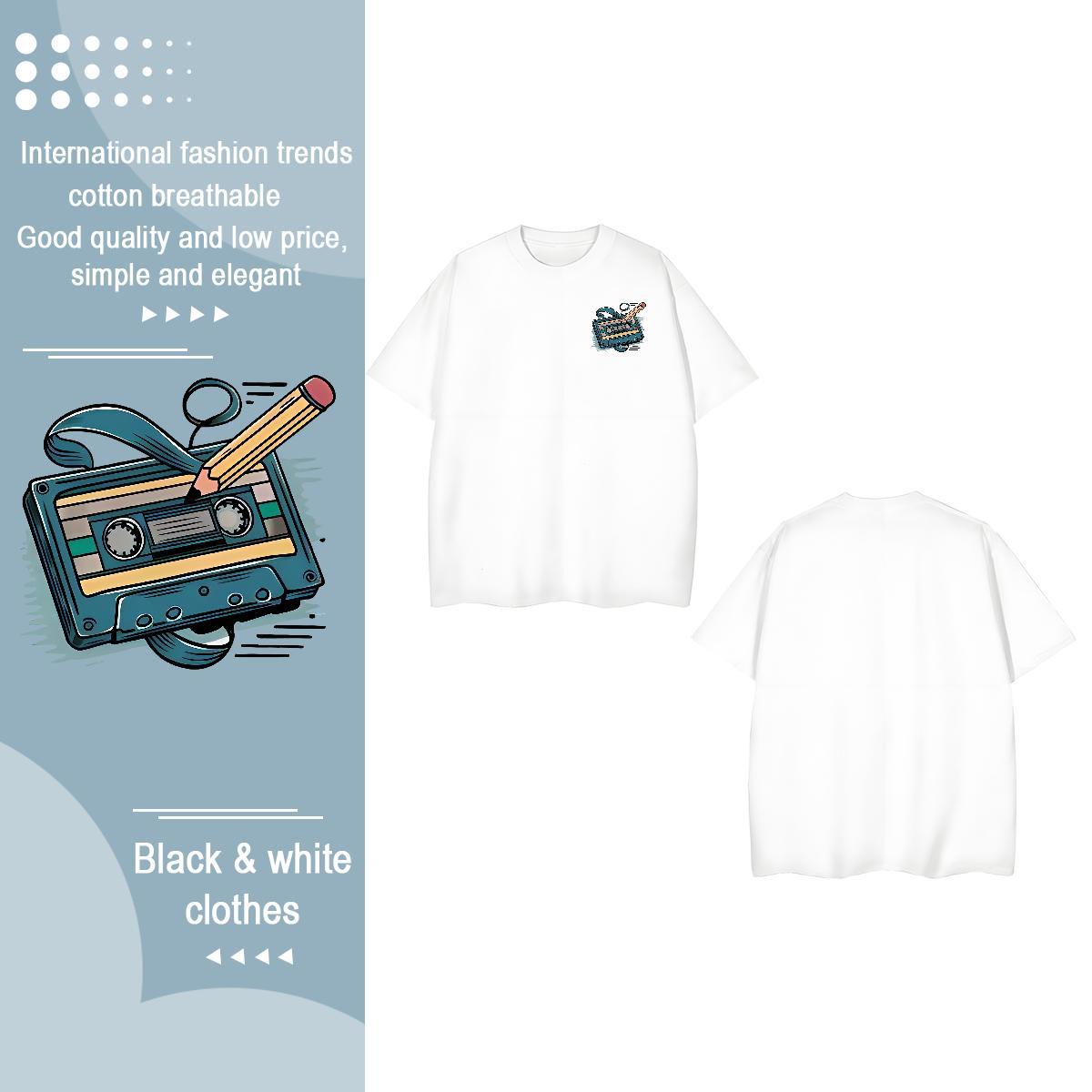 New Arrival Men Tops Tees radio Street 230g 100% Cotton Polos Short Sleeve O-Neck Designer Men T Shirts Custom Cartoon