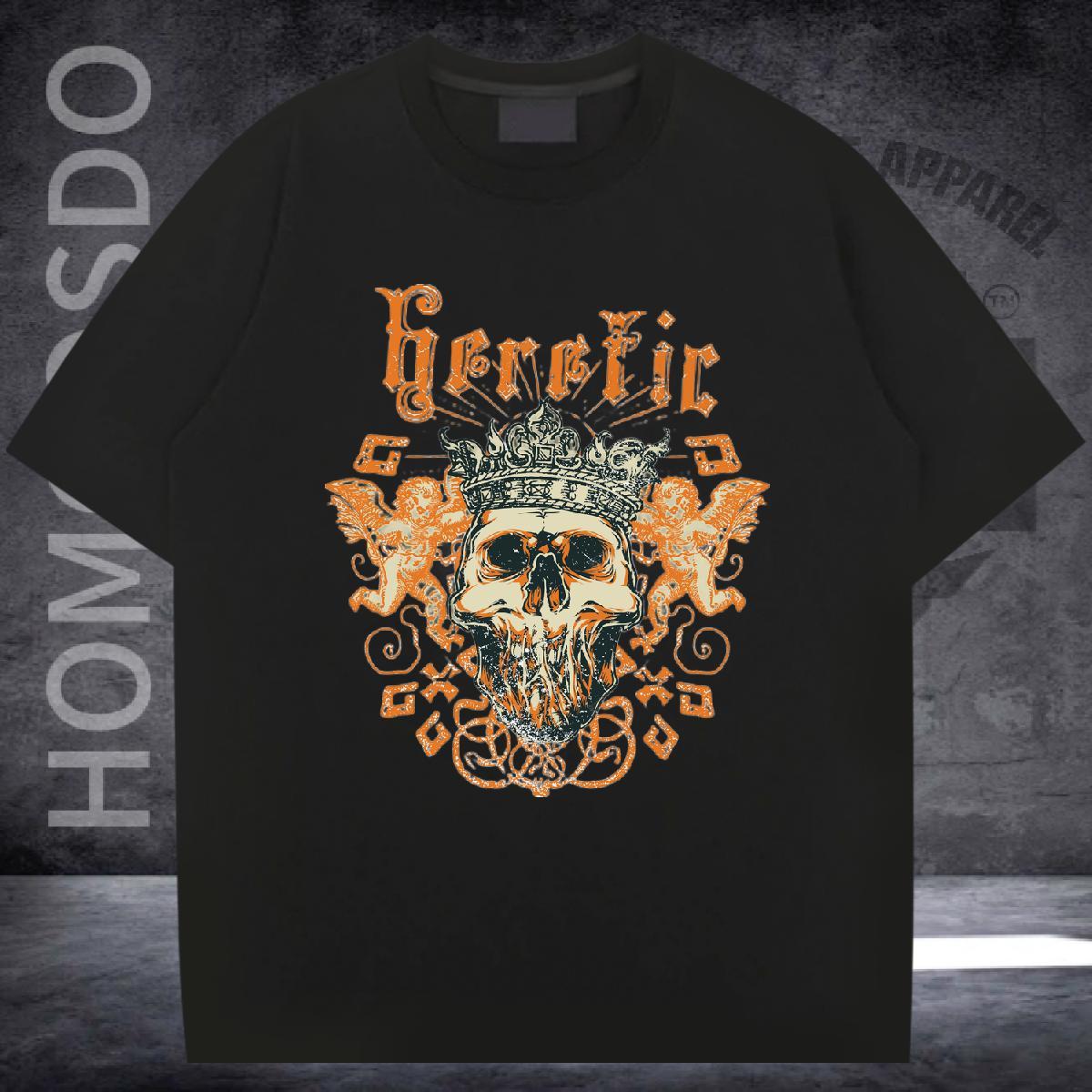 Designer T shirt 230g Pure Cotton skull Spring Summer Custom Printing Breathable Short Sleeve Men Tees DIY Tees Shirts