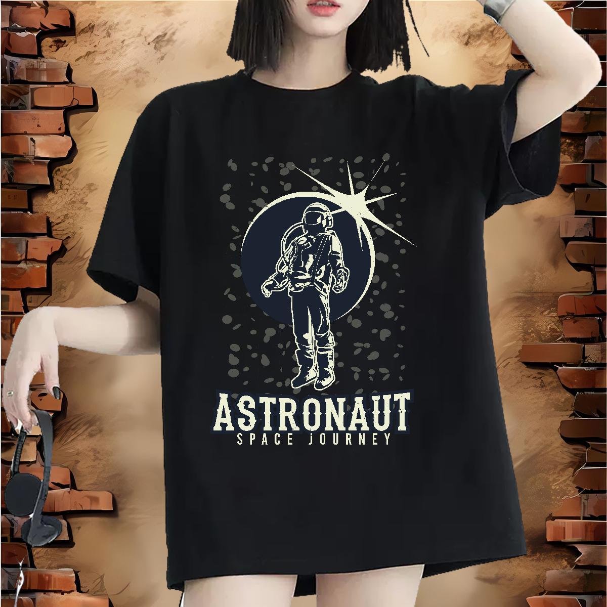 Popular Unisex Tshirts 230g 100% Cotton space Hip Hop Street T-Shirts Crew Neck DIY Printed Clothings