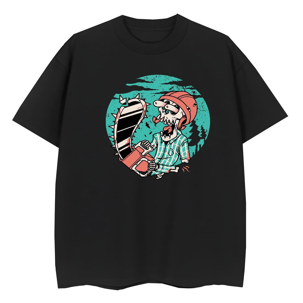 Designer T shirt 230g 100% Cotton skull Spring Summer Graphic Short Sleeve O-Neck Men Tshirts Fashion Clothes