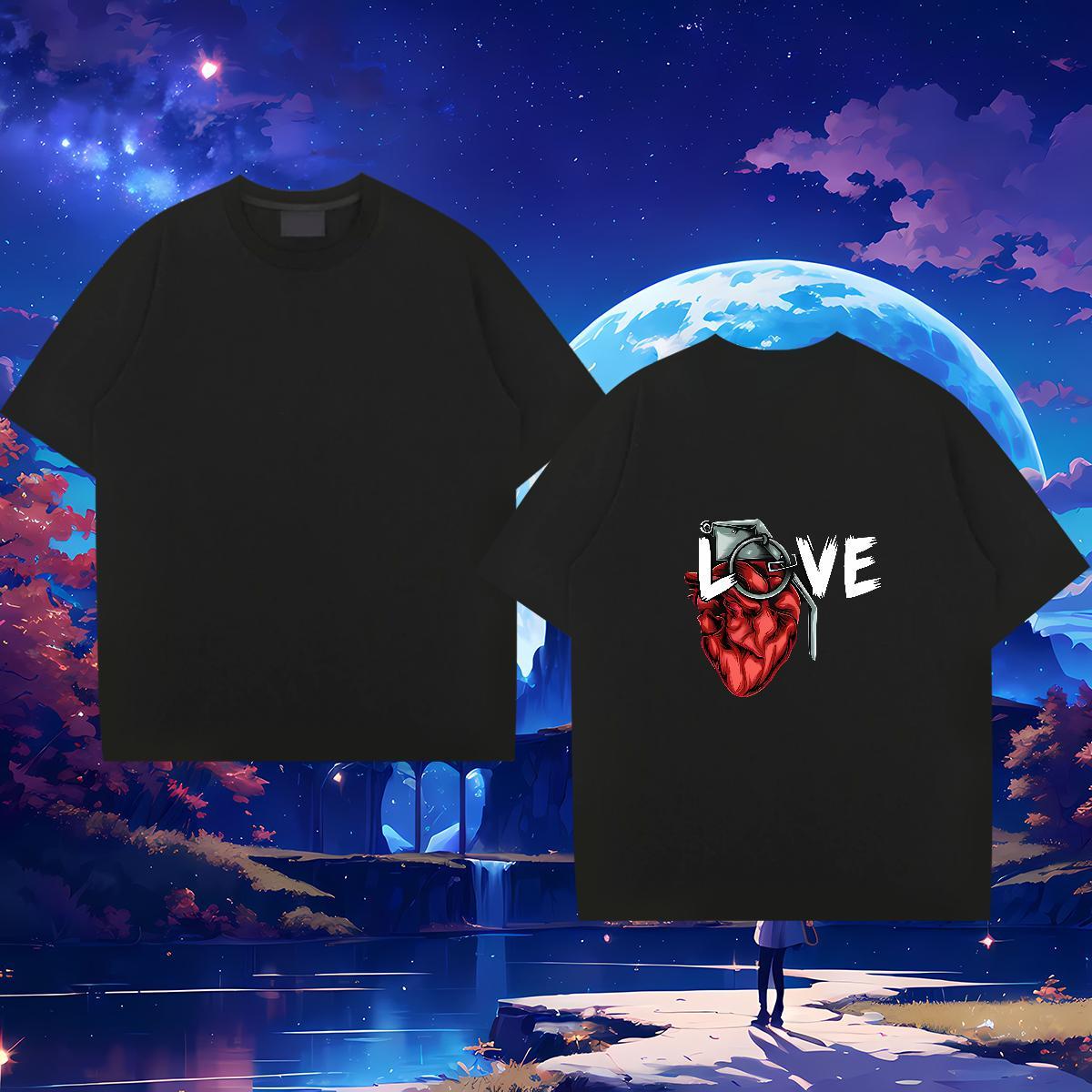 TOP Quality T Shirt For Man 230g Cotton letter Spring Summer Graphic Short Sleeve Soft Men Tees Fashion New Tees Shirts