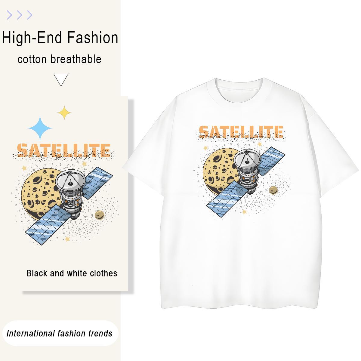 Popular Women Tees 100% Cotton 230g universe Sports Casual Womens T Shirts Short Sleeve O-Neck Graphic Tops Tees