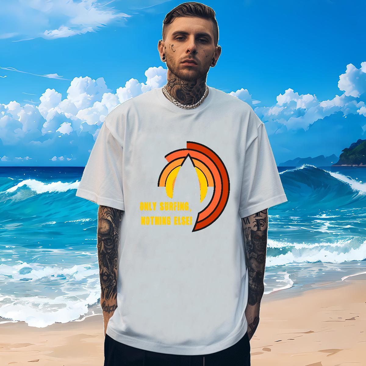 Free Shipping Mens T Shirts 230g 100% Cotton beach Spring Summer Anime Crew Neck Breathable Couples T Shirts 2024 Tees